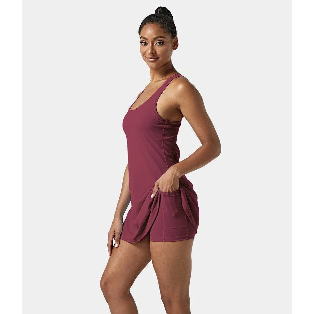 HALARA Dress Everyday Cut Out Side Red Violet NWT 2X